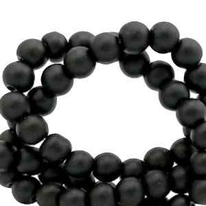 6 mm Glasperlen matt Black