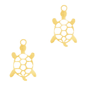 Stainless Steel - Rostfrei Stahl Anh&auml;nger Schildkr&ouml;te Gold