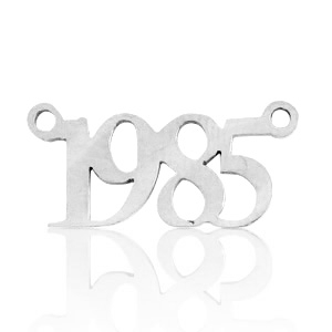 Stainless Steel - Rostfrei Stahl Anh&auml;nger/Zwischenst&uuml;ck Jahr 1985 Silber