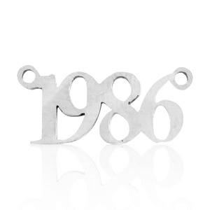 Stainless Steel - Rostfrei Stahl Anh&auml;nger/Zwischenst&uuml;ck Jahr 1986 Silber