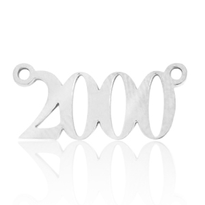 Stainless Steel - Rostfrei Stahl Anh&auml;nger / Zwischenst&uuml;ck Jahr 2000 Silber