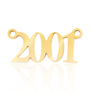Stainless Steel - Rostfrei Stahl Anh&auml;nger / Zwischenst&uuml;ck Jahr 2001 Gold