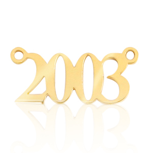 Stainless Steel - Rostfrei Stahl Anh&auml;nger / Zwischenst&uuml;ck Jahr 2003 Gold