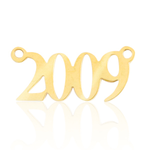 Stainless Steel - Rostfrei Stahl Anh&auml;nger / Zwischenst&uuml;ck Jahr 2009 Gold