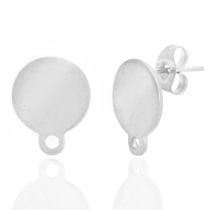 Ohrringe aus Stainless Steel - Rostfreiem Stahl 10mm mit &Ouml;se Silber