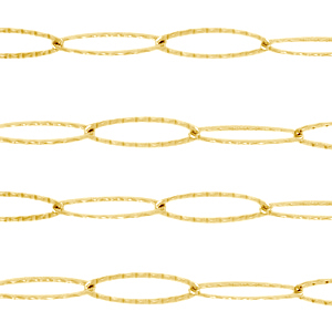 Stainless Steel - Rostfrei Stahl Schmuckzubeh&ouml;r Gliederkette oval Gold