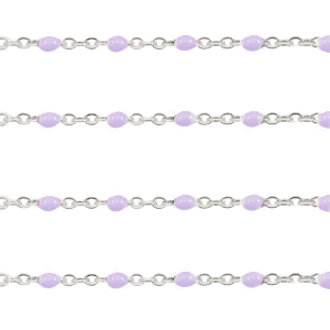 Stainless Steel - Rostfrei Stahl Schmuckzubeh&ouml;r Gliederkette 1mm Grapevine purple-silber
