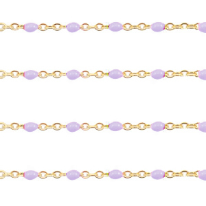 Stainless Steel - Rostfrei Stahl Schmuckzubeh&ouml;r Gliederkette 1mm Grapevine purple-gold