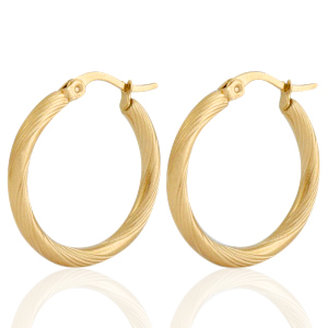 Ohrringe aus Stainless Steel - Rostfreiem Stahl Creolen Gold