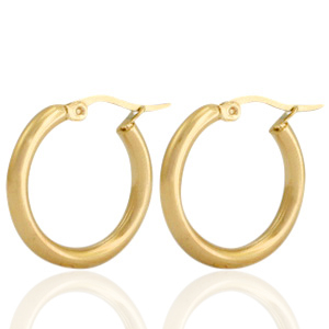 Ohrringe aus Stainless Steel - Rostfreiem Stahl Creolen Gold
