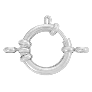 Stainless Steel - Rostfreiem Stahl Schmuckzubeh&ouml;r Rettungsring Verschluss 16mm mit &Ouml;sen Silber