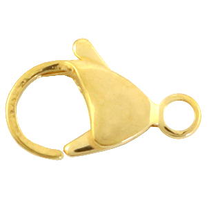 Stainless Steel - Rostfreiem Stahl Schmuckzubeh&ouml;r Karabinerverschluss 9mm Gold