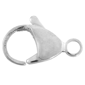 Stainless Steel - Rostfreiem Stahl Schmuckzubeh&ouml;r Karabinerverschluss 9mm Silber