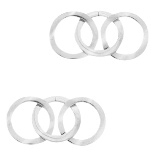 Stainless Steel - Rostfrei Stahl Anh&auml;nger/Zwischenst&uuml;ck triple Zirkel Silber