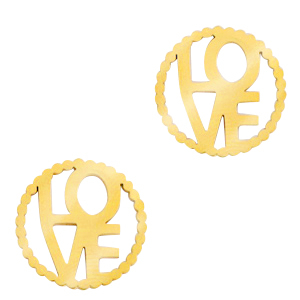 Stainless Steel - Rostfrei Stahl Anh&auml;nger/Zwischenst&uuml;ck "LOVE" Gold