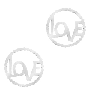 Stainless Steel - Rostfrei Stahl Anh&auml;nger/Zwischenst&uuml;ck "LOVE" Silber