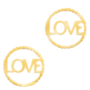 Stainless Steel - Rostfrei Stahl Anh&auml;nger/Zwischenst&uuml;ck "LOVE" Gold
