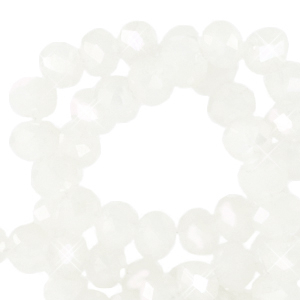 Top Glas Facett Perlen 4x3mmm rondellen Crystal-pearl shine coating