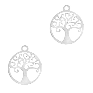 Stainless Steel - Rostfrei Stahl Anh&auml;nger Baum des Lebens Silber