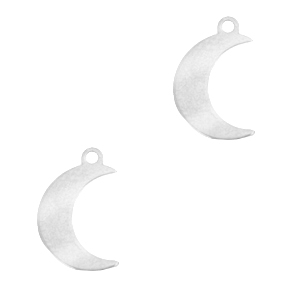 Stainless Steel - Rostfrei Stahl Anh&auml;nger Mond Silber