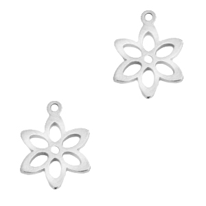 Stainless Steel - Rostfrei Stahl Anh&auml;nger Blume Silber