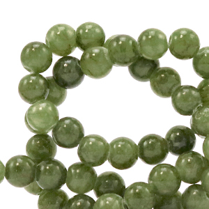 Naturstein Perlen Marmor 4mm Olive green
