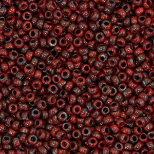 Miyuki Rocailles 11/0 Opaque picasso red 11-4513
