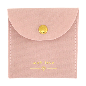 Schmuckbeutel "with love" Vintage pink-gold