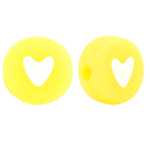 Buchstaben Perlen aus Acryl Mix Herz Yellow iris