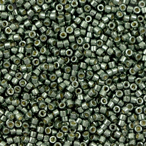 Miyuki Perlen delica's 11/0 Duracoat galvanized steel green DB-2512