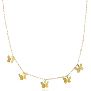 Gliederkette aus Stainless Steel - Rostfreiem Stahl Schmetterling Gold
