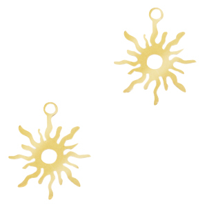 Stainless Steel - Rostfrei Stahl Anh&auml;nger Sonne Gold
