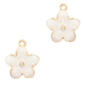 Basic Quality Metall Anh&auml;nger Blume Gold-white