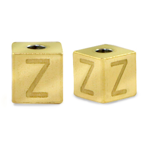 Stainless Steel - Rostfrei Stahl Perlen Buchstaben Z Gold