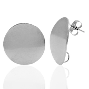 Ohrringe aus Stainless Steel - Rostfreiem Stahl Ohrstecker 20mm mit &Ouml;se Silber