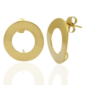 Ohrringe aus Stainless Steel - Rostfreiem Stahl Ohrstecker 18mm mit &Ouml;se Gold