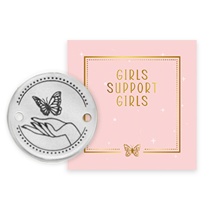 Girls Support Girls Metall Anh&auml;nger DQ Zwischenst&uuml;ck Antik silber (Nickelfrei) 50% wird gespendet an Free a Girl