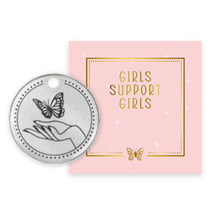 Girls Support Girls Metall Anh&auml;nger DQ Antik silber (Nickelfrei) 50% wird gespendet an Free a Girl