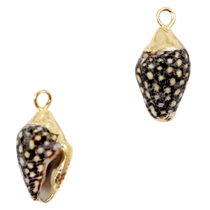 Muschel Anh&auml;nger Specials Wellhornschnecke Dark brown mix-gold