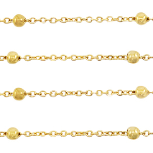 Stainless Steel - Rostfrei Stahl Schmuckzubeh&ouml;r Gliederkette Kugel Gold