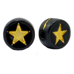 Buchstaben Perlen aus Acryl Stern Black-gold