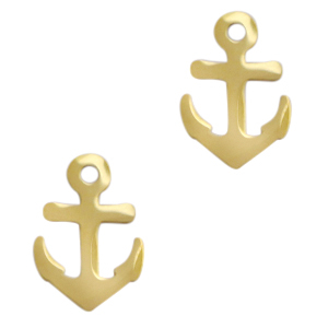 Stainless Steel - Rostfrei Stahl Anh&auml;nger Anker Gold