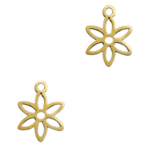 Stainless Steel - Rostfrei Stahl Anh&auml;nger Blume Gold