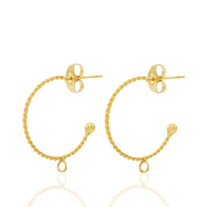 Ohrringe aus Stainless Steel - Rostfreiem Stahl Ohrstecker Creolen mit &Ouml;se Gold
