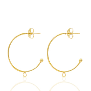 Ohrringe aus Stainless Steel - Rostfreiem Stahl Ohrstecker Creolen mit &Ouml;se Gold