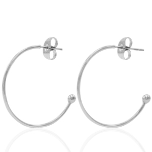 Ohrringe aus Stainless Steel - Rostfreiem Stahl Ohrstecker Creolen Silber