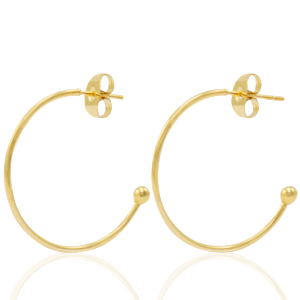 Ohrringe aus Stainless Steel - Rostfreiem Stahl Ohrstecker Creolen Gold