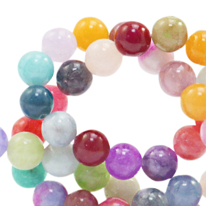 8 mm Naturstein Perlen Jade Multicolour