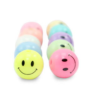 8 mm Acryl Perlen Smiley Multicolour
