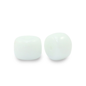 6 mm Rondellen Glasperlen White